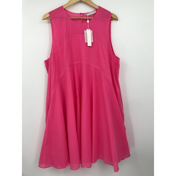 Trina Turk Mauvie Swing Trapeze Dress Sleeveless Lightweight Cotton Pink XXL NEW - Picture 5 of 10